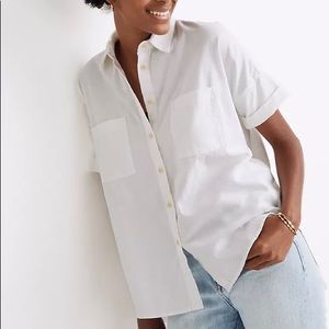 Madewell White Short Sleeve Button Down